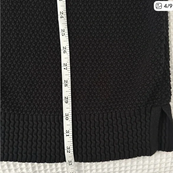 Lands End Black Cotton Tunic Sweater Large Tall - Picture 3 of 6